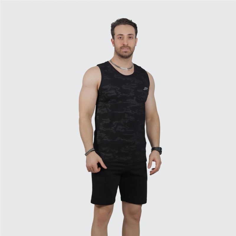 تاپ مردانه حلقه ای نخ پنبه چریکی PSW کد 11011 تکی - تولیدی پوشاک ورزشی پویان